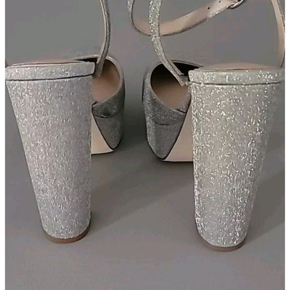 Born on Fifth x Antonio Melani  Metallic Glitter Closed Toe Platform Pumps 9.5M